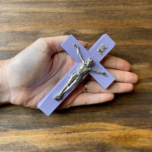 Load image into Gallery viewer, 5&quot; Lilac Wood Crucifix