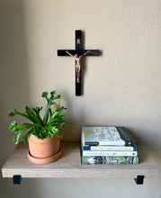 Load image into Gallery viewer, 11&quot; Black Wood Wall Crucifix