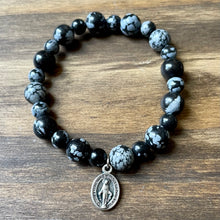 Load image into Gallery viewer, All Snowflake Obsidian Bracelet - Women