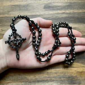 All Black Steel Beads Rosary