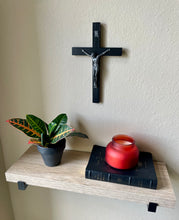 Load image into Gallery viewer, 11&quot; Black Wood Wall Crucifix