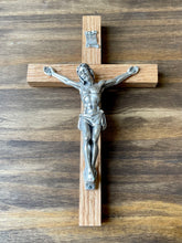 Load image into Gallery viewer, 8&quot; Light Brown Wood Wall Crucifix