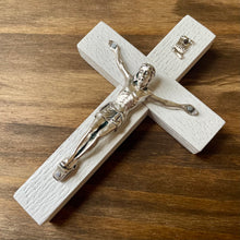 Load image into Gallery viewer, 5&quot; White Wood Crucifix
