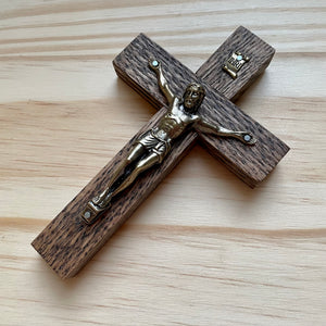 5" Brown Wood Crucifix