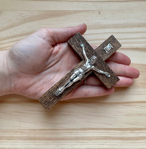 5" Brown Wood Crucifix
