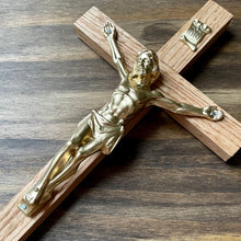 Load image into Gallery viewer, 8&quot; Light Brown Wood Wall Crucifix