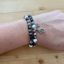 Load image into Gallery viewer, Rosary Bracelet Silver Crazy Lace Agate and White Howlite - Women