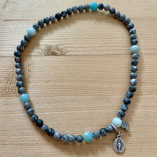 Load image into Gallery viewer, Rosary Bracelet Silver Crazy Lace Agate and Amazonite - Women