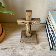 Load image into Gallery viewer, 5.5&quot; Brown Wood Standing Crucifix