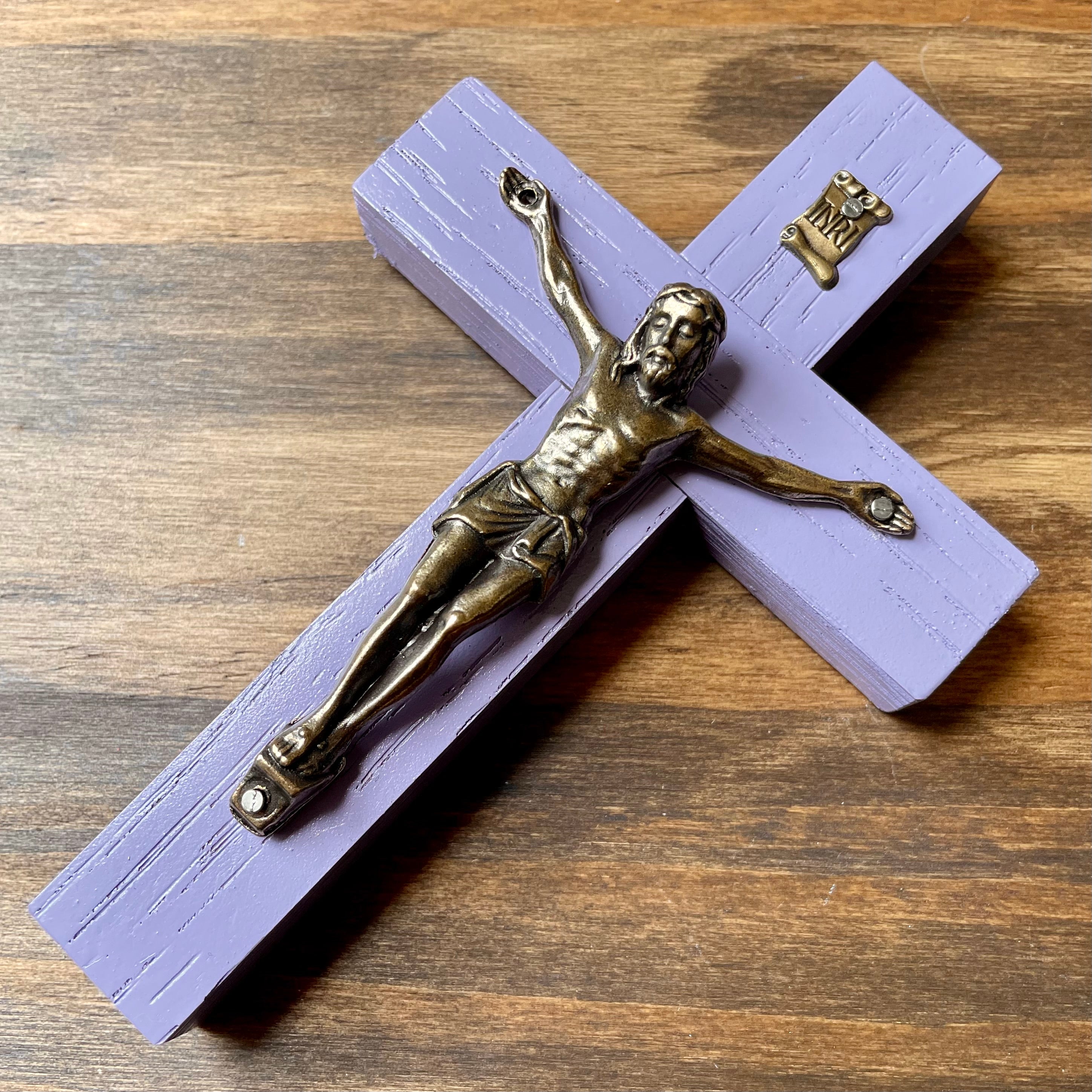 5" Lilac Wood Crucifix