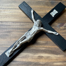 Load image into Gallery viewer, Large 17&quot; Black Wood Wall Crucifix