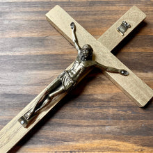 Load image into Gallery viewer, 11&quot; Gold Wood Wall Crucifix