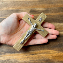 Load image into Gallery viewer, 5&quot; Gold Wood Crucifix