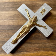Load image into Gallery viewer, 5&quot; Metallic Silver Wood Crucifix