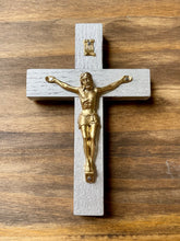 Load image into Gallery viewer, 5&quot; Metallic Silver Wood Crucifix