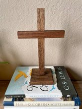 Load image into Gallery viewer, 8.5&quot; Brown Wood Standing Cross
