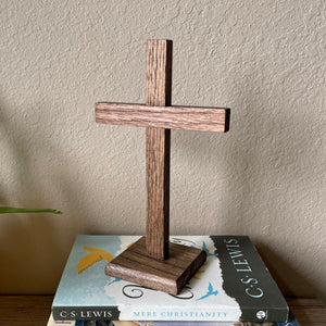 8.5" Brown Wood Standing Cross