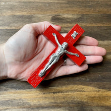Load image into Gallery viewer, 5&quot; Red Wood Crucifix
