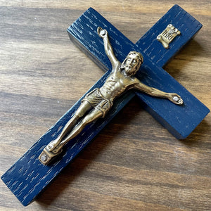 5" Midnight Blue Wood Crucifix