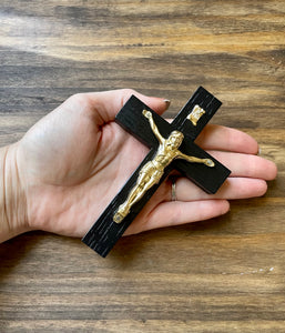 5" Black Wood Crucifix
