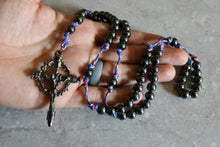 Load image into Gallery viewer, USA Paracord Black Steel Beads Rosary