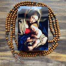 Load image into Gallery viewer, 20 Decade Brown Wood Rosary with Keepsake Box