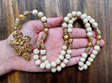 Load image into Gallery viewer, Gold and Cream Rosary
