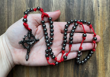 Load image into Gallery viewer, Red Paracord Black Beads Rosary