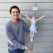 Load image into Gallery viewer, 36&quot; Large Red Oak Wall Crucifix