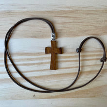 Load image into Gallery viewer, 1.5&quot; Wood Cross on Paracord