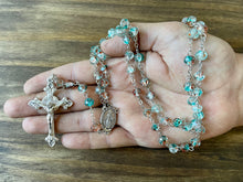 Load image into Gallery viewer, Turquoise Faceted Speckled Bead Rosary