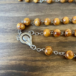 Pine Wood Bead Rosary