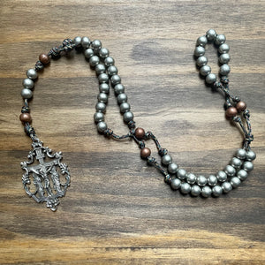 Ornate Gray Steel Rosary