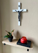 Load image into Gallery viewer, Large 17&quot; White Wood Wall Crucifix