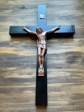 Load image into Gallery viewer, Large 17&quot; Black Wood Wall Crucifix