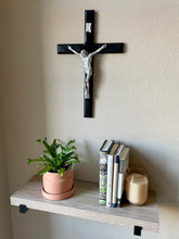 Load image into Gallery viewer, Detailed 17&quot; Black Wood Wall Crucifix
