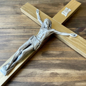 Large 17" Gold Wood Wall Crucifix