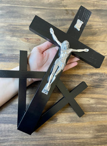 15" Calvary Wall Crucifix - Black