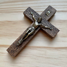 Load image into Gallery viewer, 5&quot; Brown Wood Crucifix