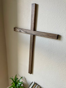 32" Large Red Oak Wall Cross