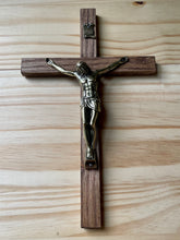 Load image into Gallery viewer, 13&quot; Brown Wood Wall Crucifix