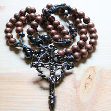 Load image into Gallery viewer, Camo Paracord Bronze Steel Beads Rosary