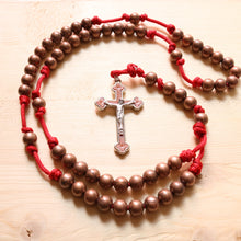 Load image into Gallery viewer, Red Paracord Copper Steel Beads Rosary