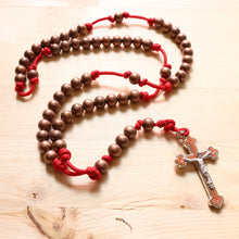 Load image into Gallery viewer, Red Paracord Copper Steel Beads Rosary