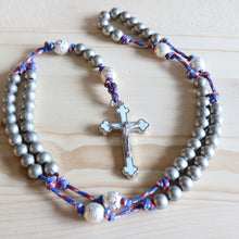 Load image into Gallery viewer, USA Paracord Gray Steel Beads Rosary