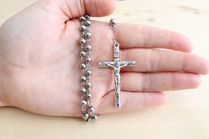 Stainless Steel Beads Rosary 20" Original Crucifix
