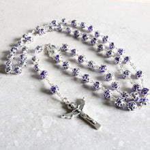 Load image into Gallery viewer, Blue Metal Capped Rosary