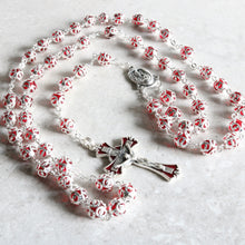 Load image into Gallery viewer, Red Metal Capped Rosary