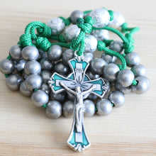 Load image into Gallery viewer, Green Steel Gray Beads Rosary