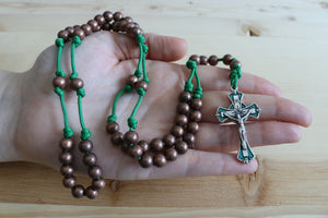 Copper Steel Rosary with Keepsake Box